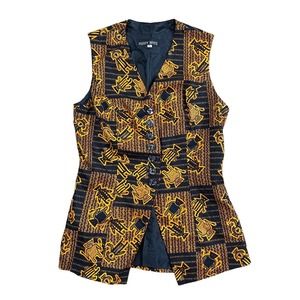 Vintage Tribal Print Vest Sz Large Made in USA